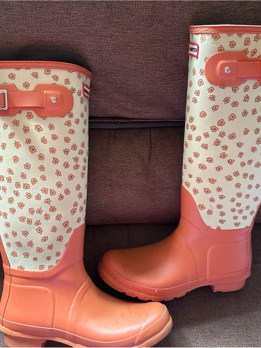 Hunter Women’s Floral Rain Boots Sz 9 Matte Finish
